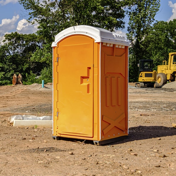 how often are the portable restrooms cleaned and serviced during a rental period in Oklee MN